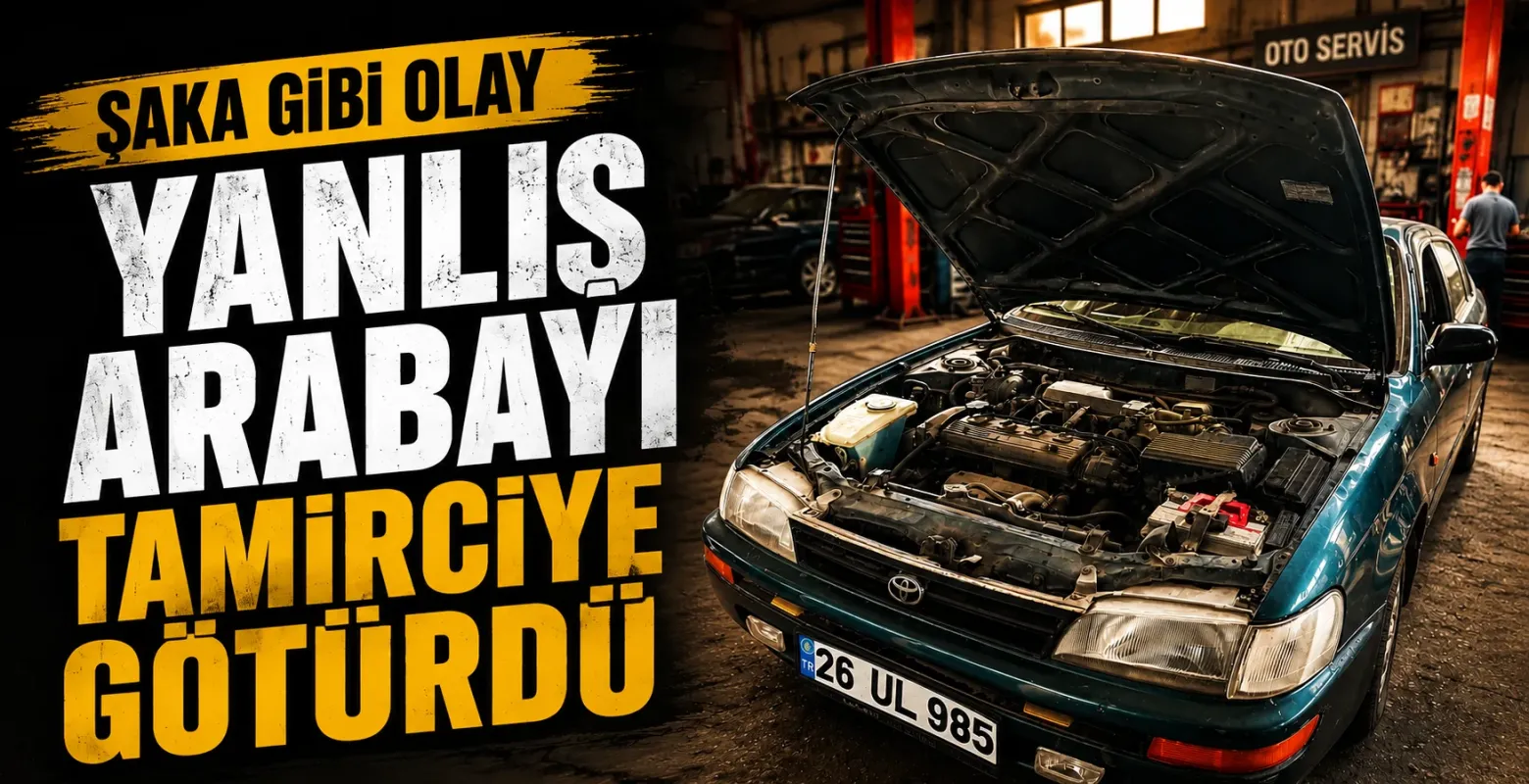 Şaka gibi olay yanlış arabayı tamirciye götürdü