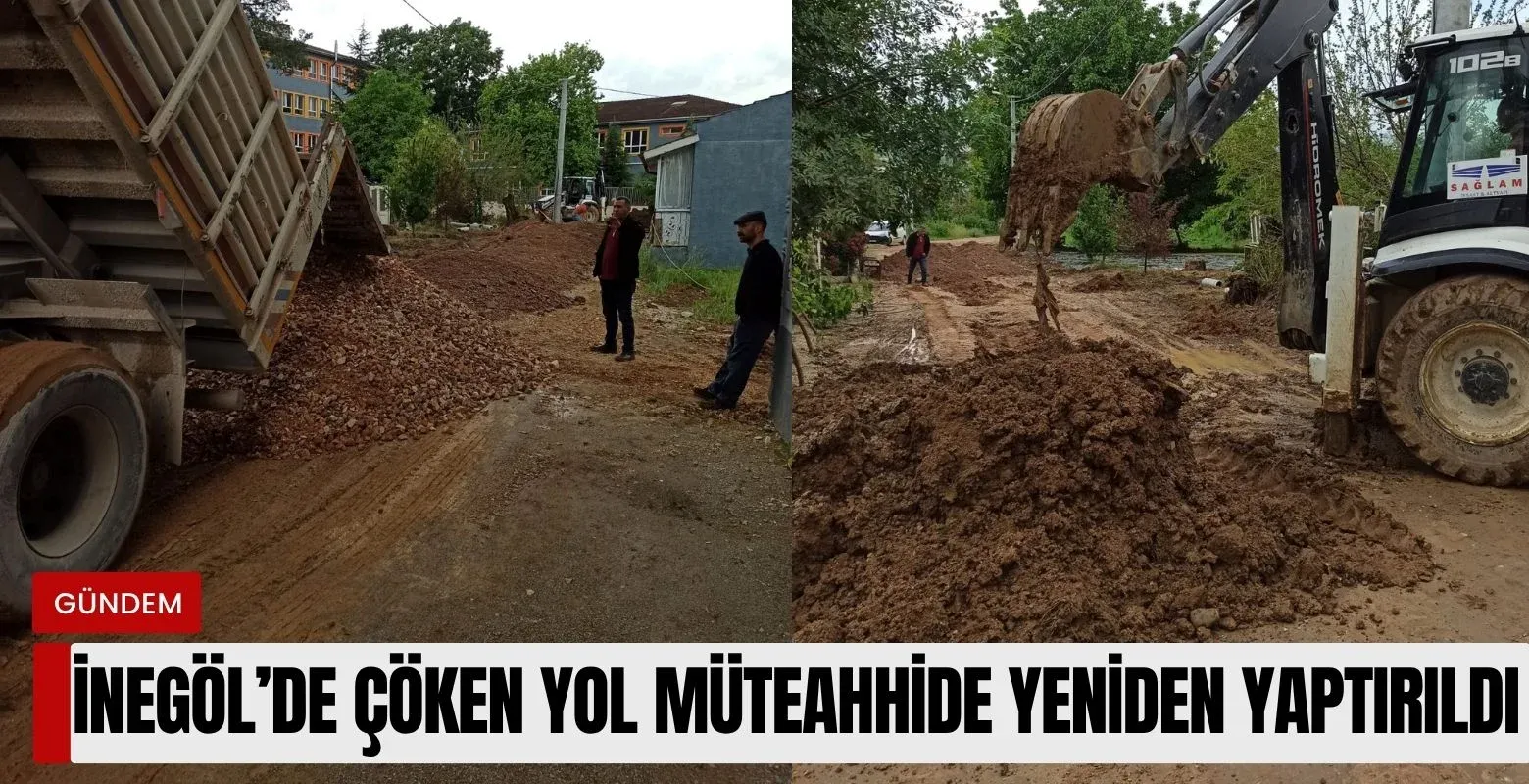İnegöl'de çöken yol için flaş gelişme