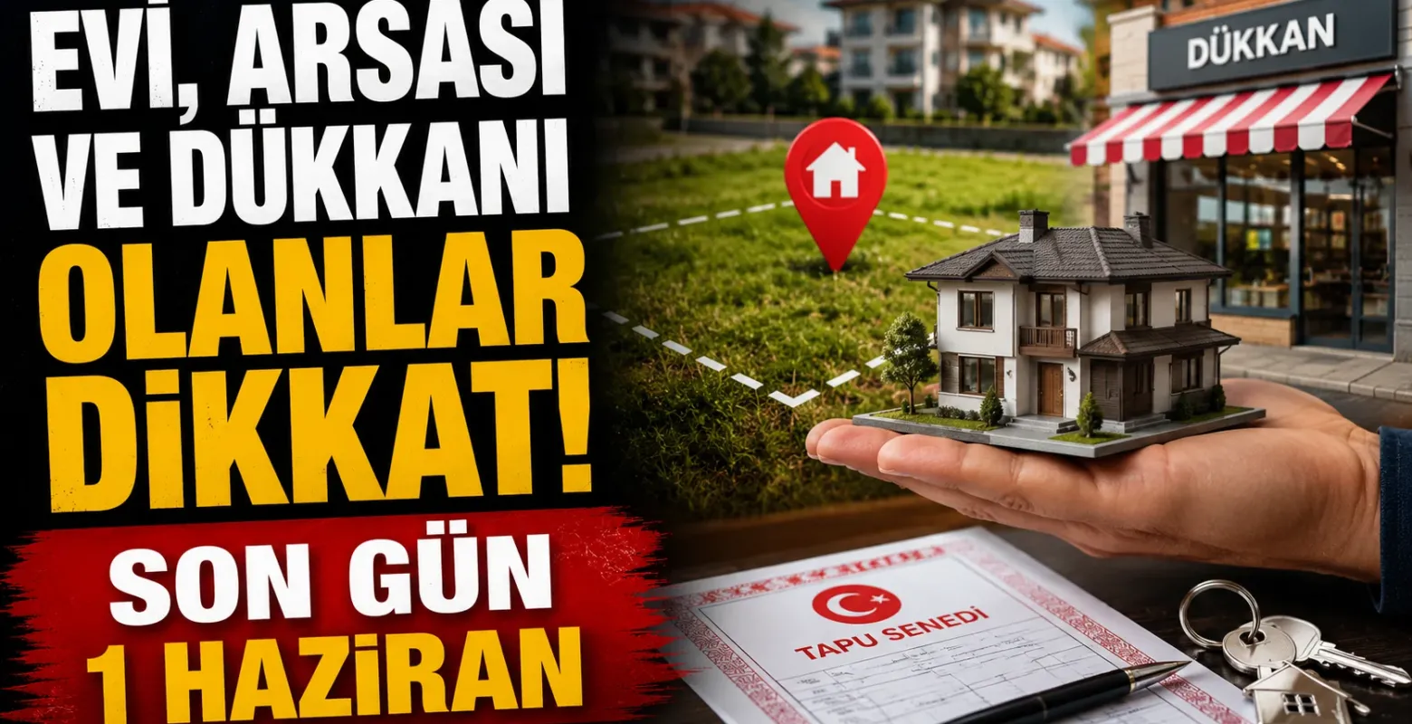 Evi, Arsası ve Dükkanı Olanlar Dikkat! Son Gün 1 Haziran