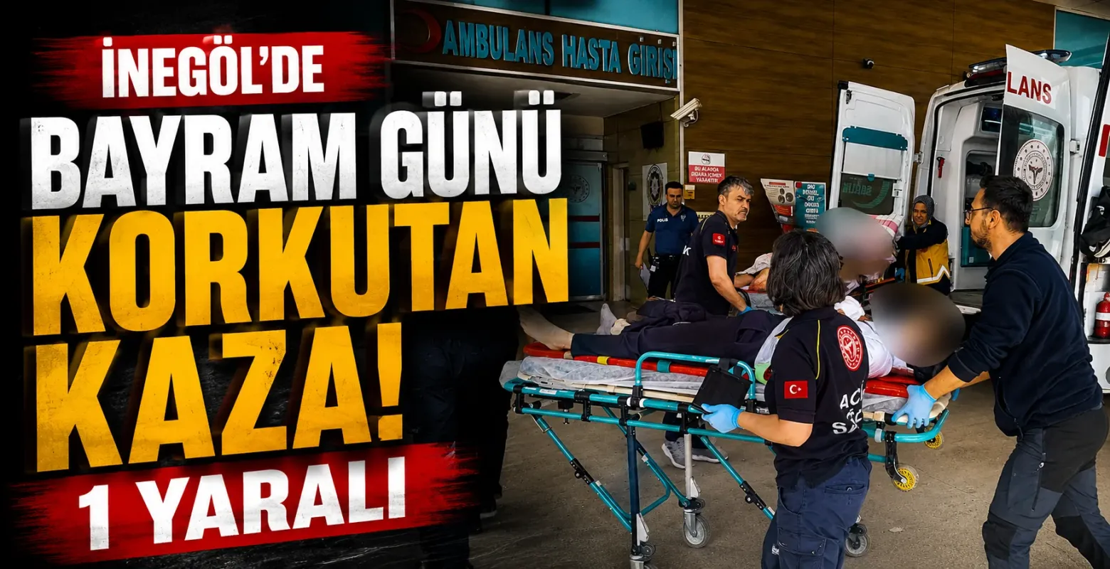 İnegöl'de bayram günü korkutan kaza! 1 yaralı
