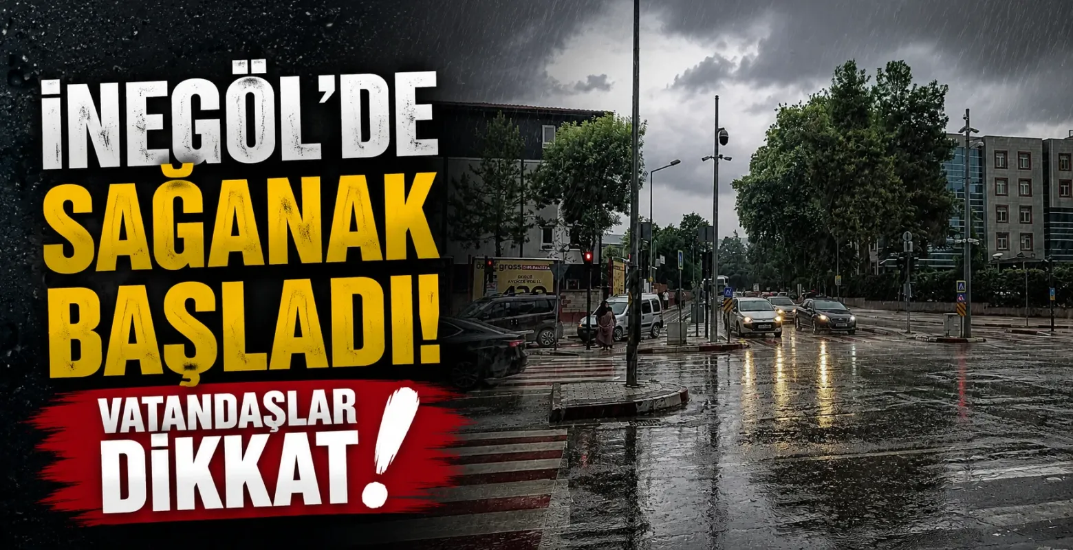 İnegöl'de beklenen yağış başladı!