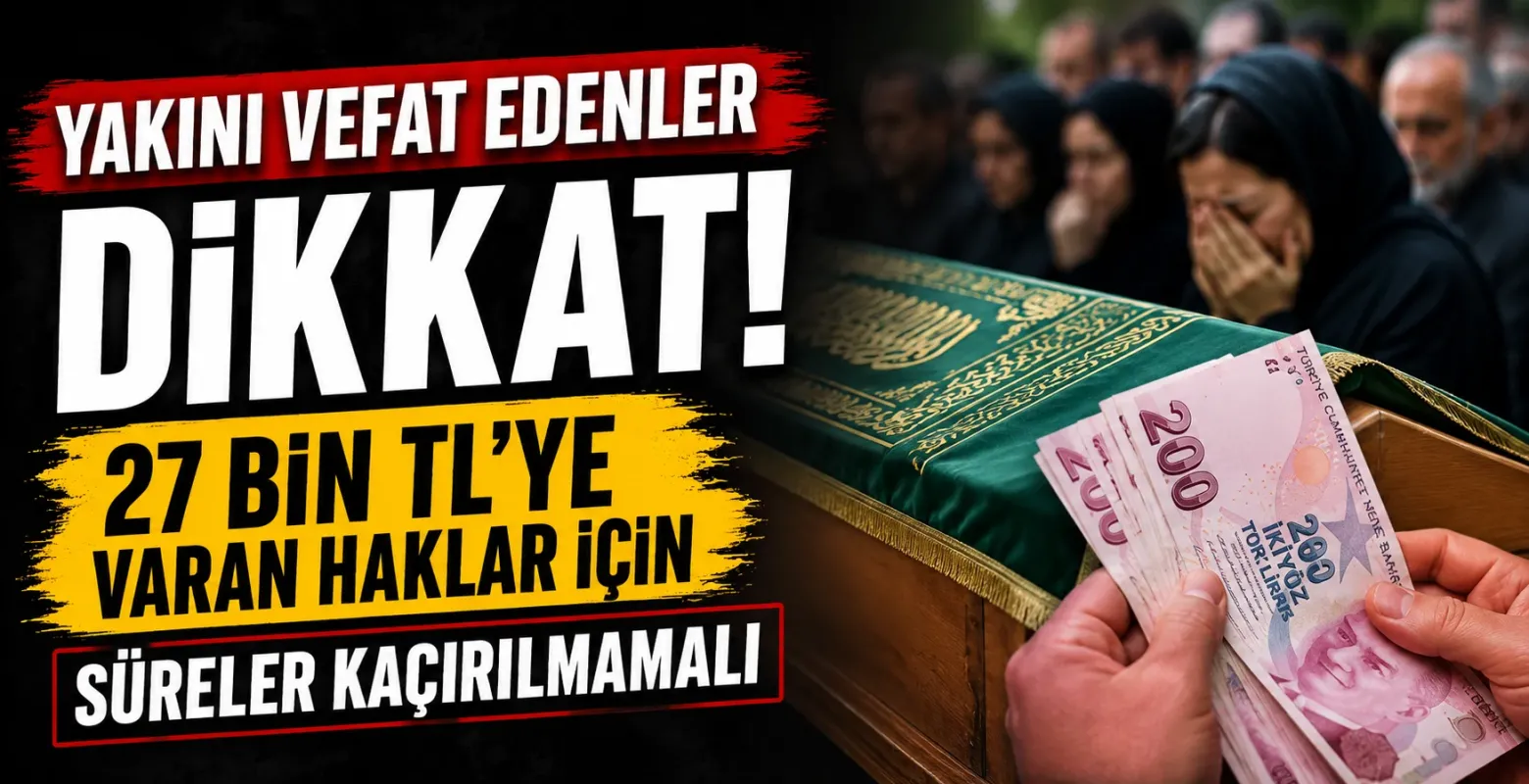 Yakını vefat edenler dikkat! 27 bin TL’ye varan haklar için süreler kaçırılmamalı