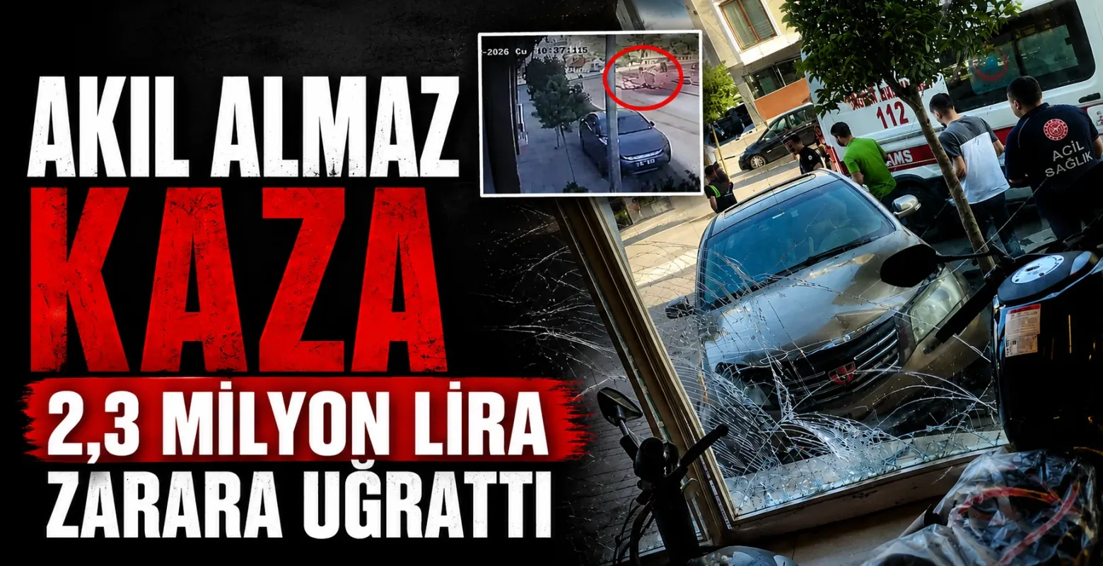 Akıl almaz kaza 2,3 milyon lira zarara uğrattı