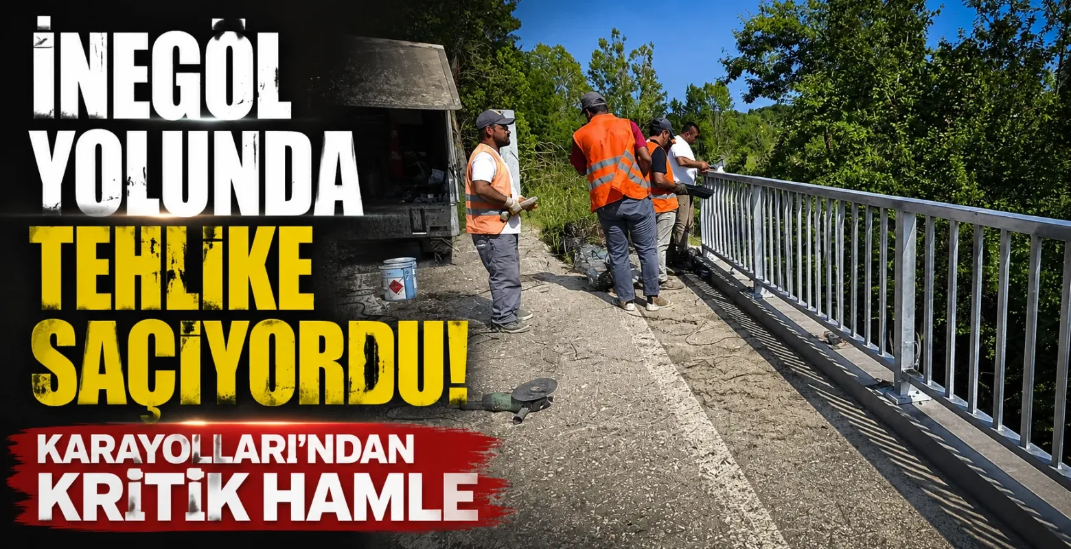 İnegöl yolunda tehlike saçıyordu! Karayolları'ndan kritik hamle