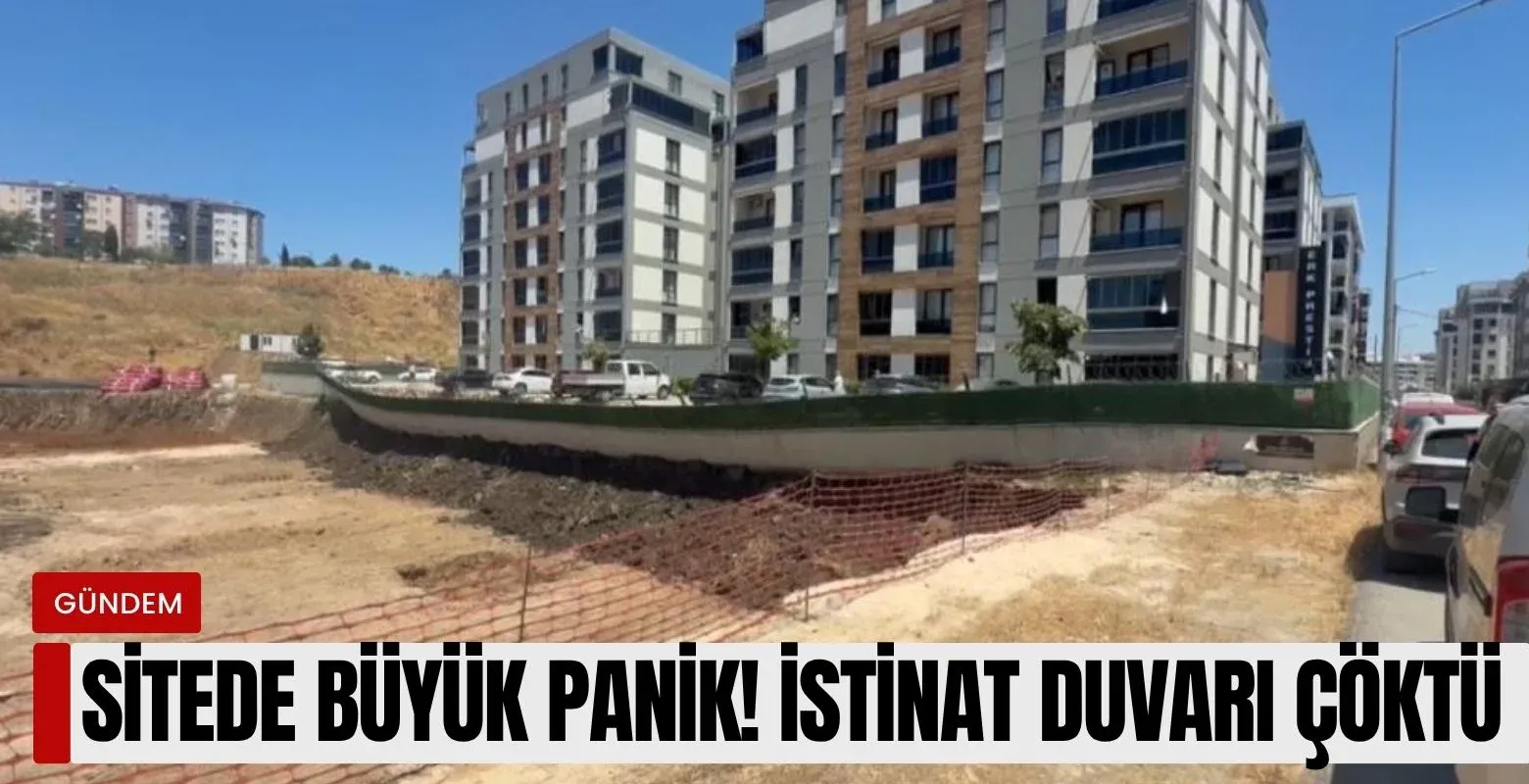 Sitede büyük panik! İstinat duvarı çöktü