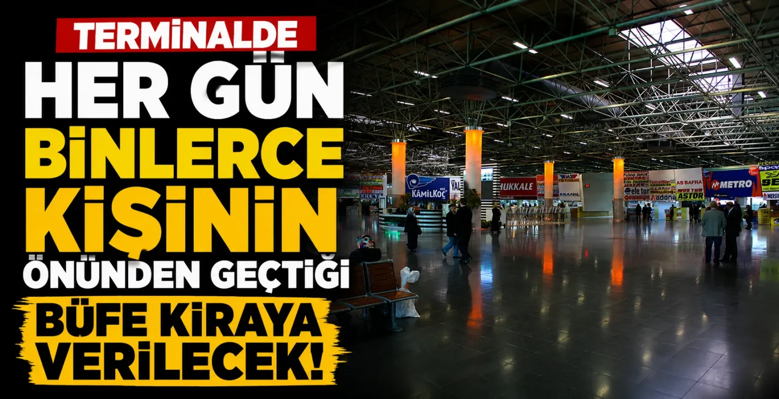 Terminalde her gün binlerce kişinin önünden geçtiği büfe kiraya verilecek