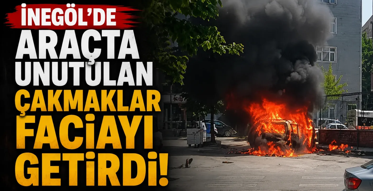 İnegöl'de araçta unutulan çakmaklar faciayı getirdi!