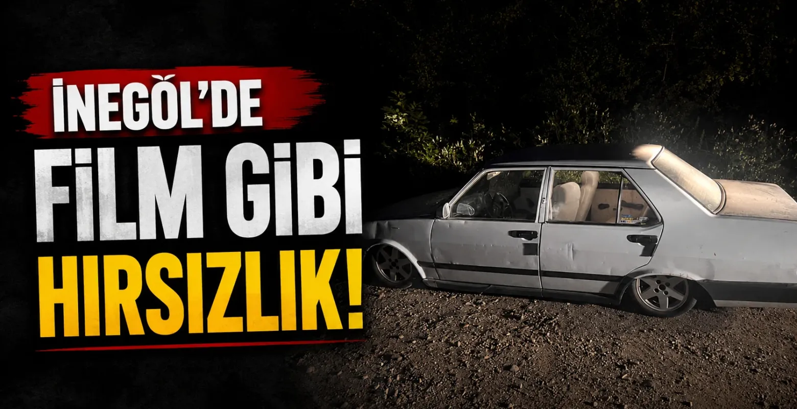 İnegöl'de Film Gibi Hırsızlık! Çalınan Otomobil Ormanlık Alanda Bulundu