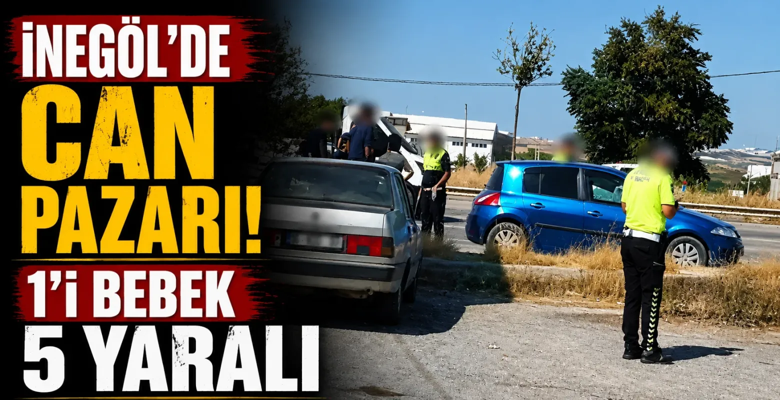 İnegöl'de can pazarı! 1'i bebek 4 yaralı