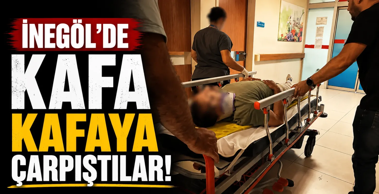 İnegöl'de kafa kafaya çarpıştılar!