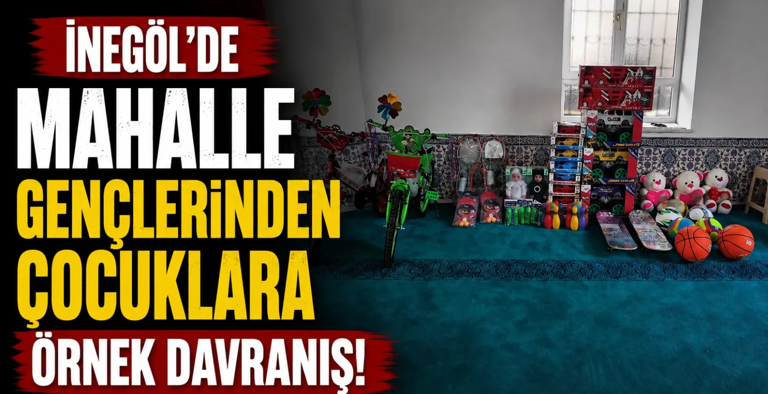 İnegöl'de mahalle gençlerinden çocuklara örnek davranış!