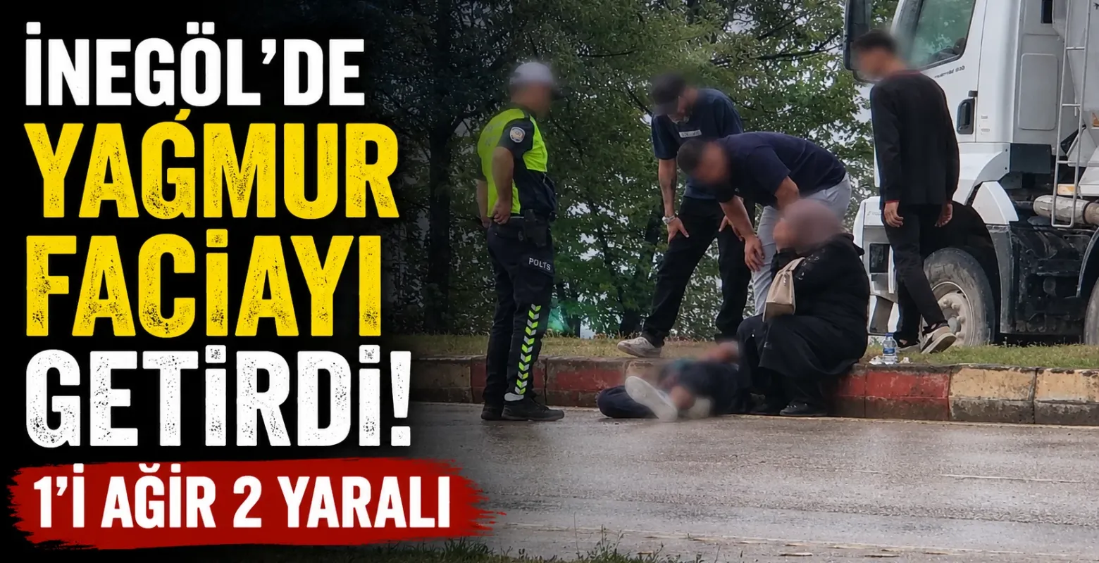 İnegöl'de yağmur faciayı getirdi! 1'i ağır 2 yaralı