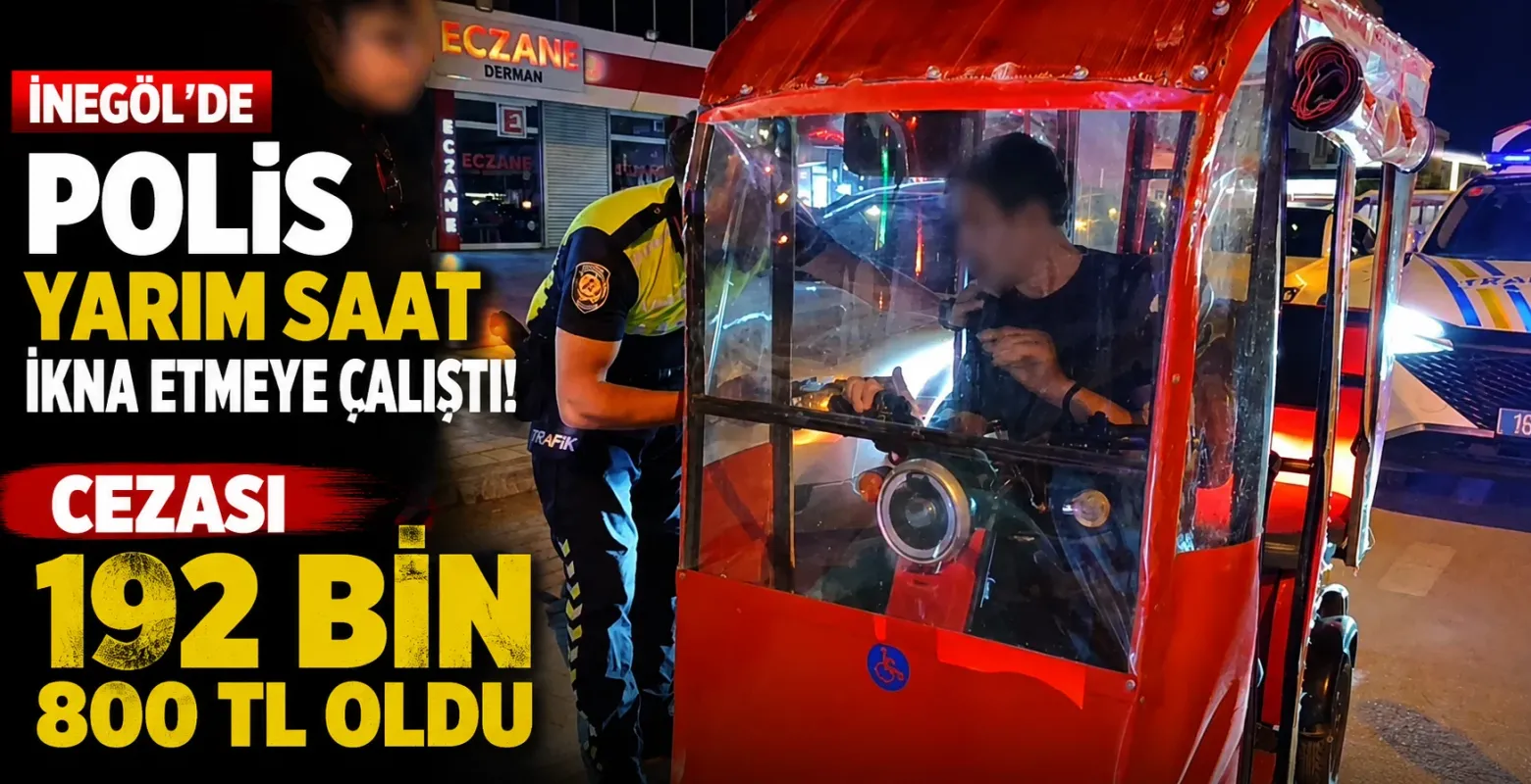 İnegöl'de Polis Yarım Saat İkna Etmeye Çalıştı! Cezası 192 Bin 800 TL Oldu