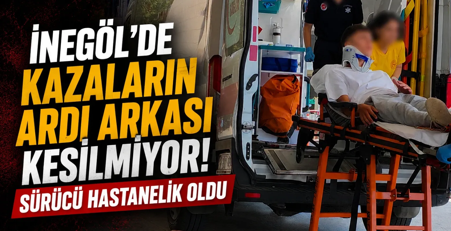 İnegöl'de kazaların ardı arkası kesilmiyor! Sürücü hastanelik oldu