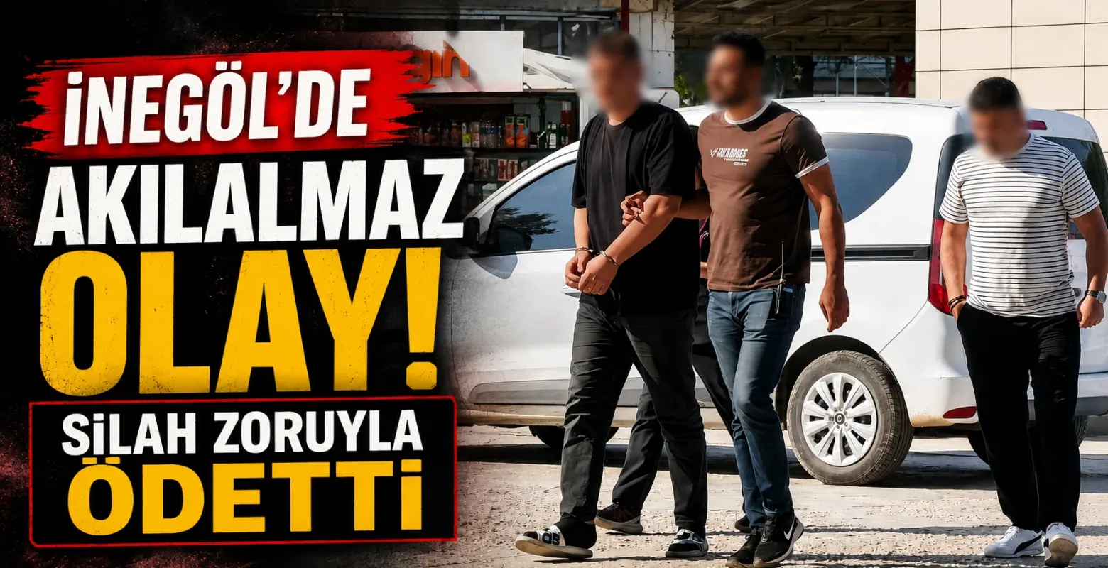 İnegöl'de akılalmaz olay! Silah zoruyla ödetti