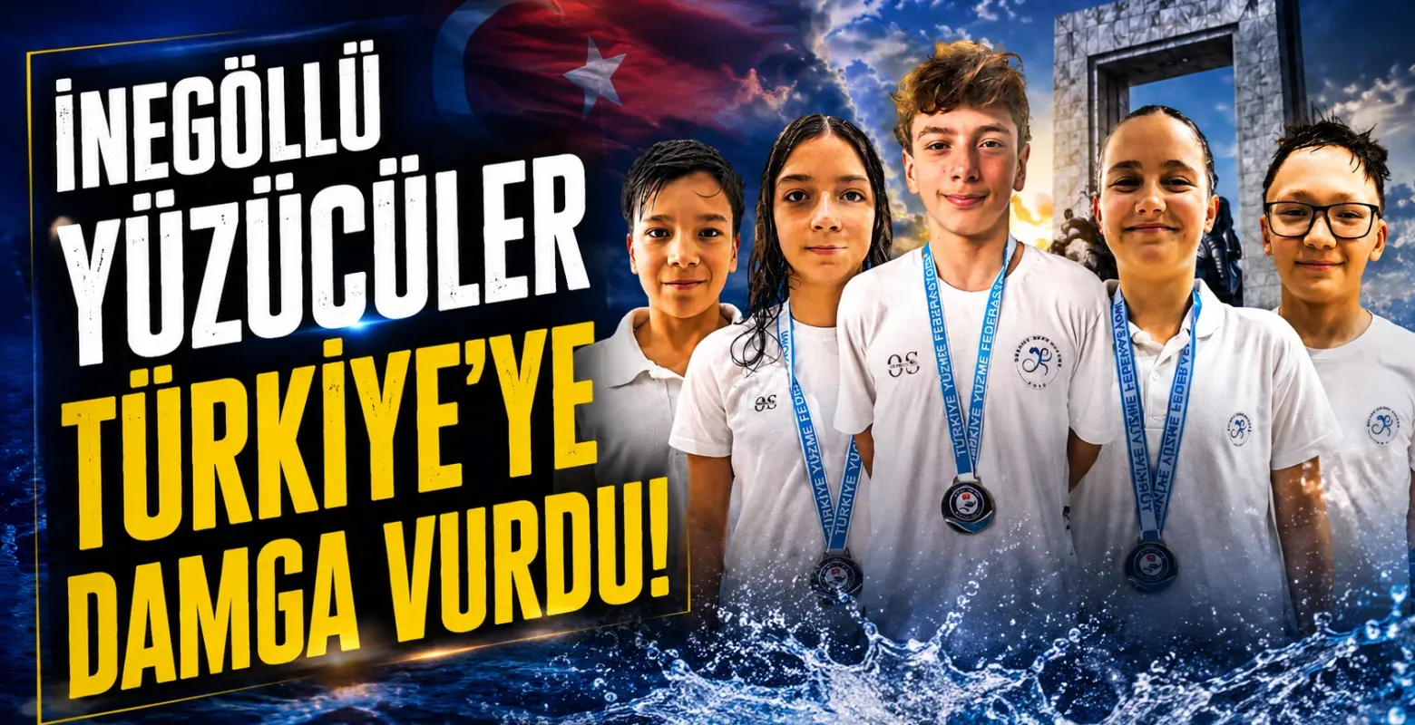 İnegöllü Yüzücüler Türkiye'ye Damga Vurdu! Ortakçı Spor Kulübü'nden Madalya Yağmuru