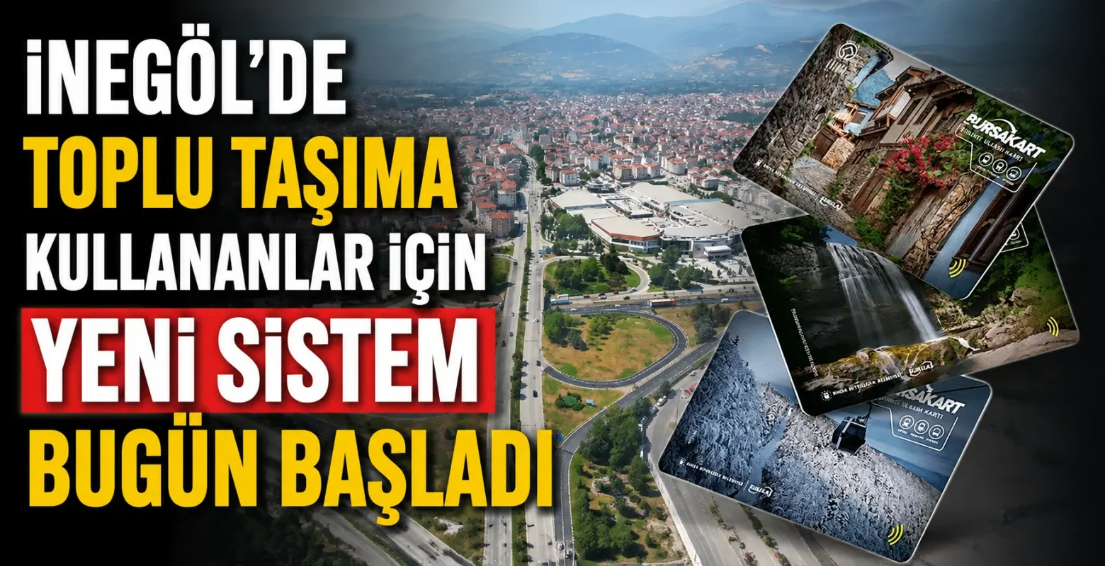 İnegöl'de toplu taşıma kullananlar için yeni sistem bugün başladı