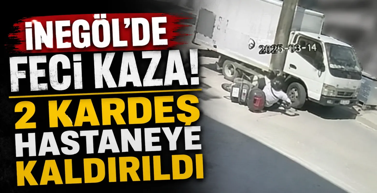 İnegöl'de feci kaza! 2 kardeş hastaneye kaldırıldı