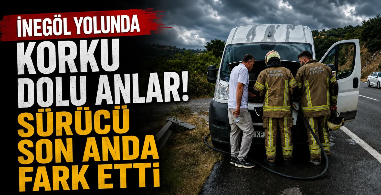 İnegöl yolunda korku dolu anlar! Sürücü son anda fark etti