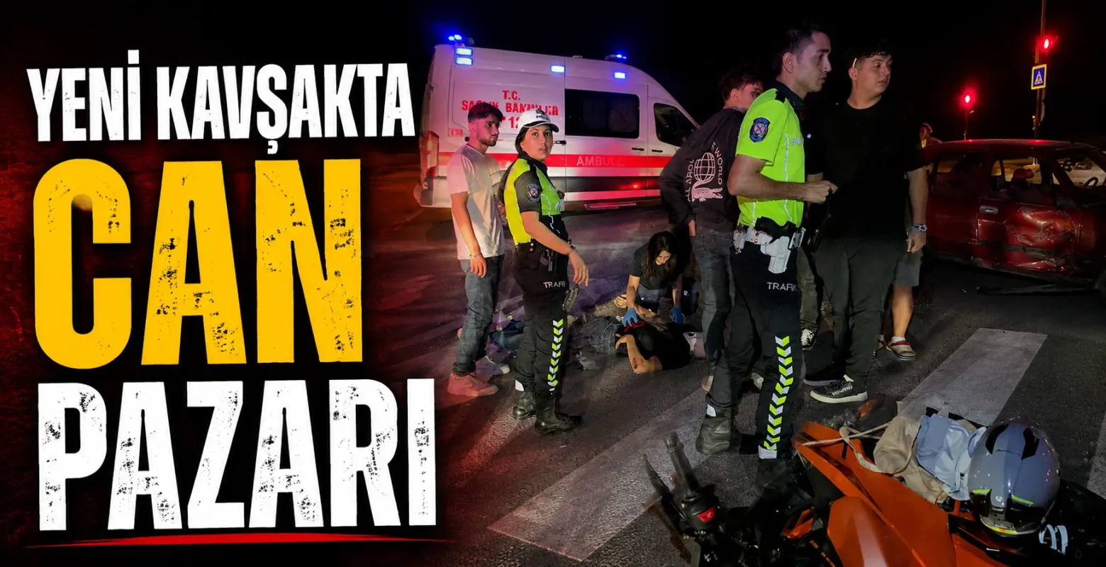 Yeni yapılan kavşakta can pazarı