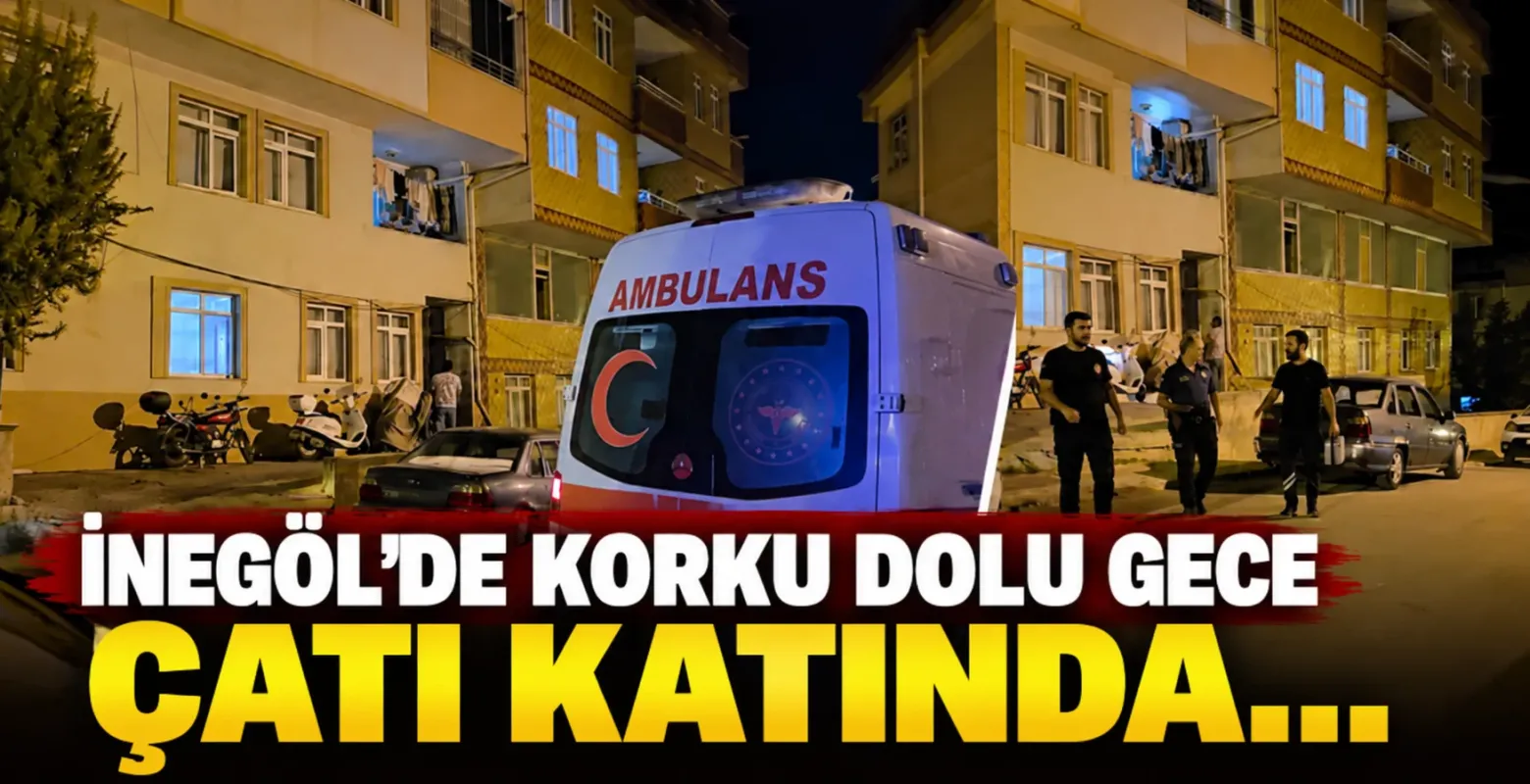 İnegöl’de çatıda bağıran kişi mahalleyi ayağa kaldırdı