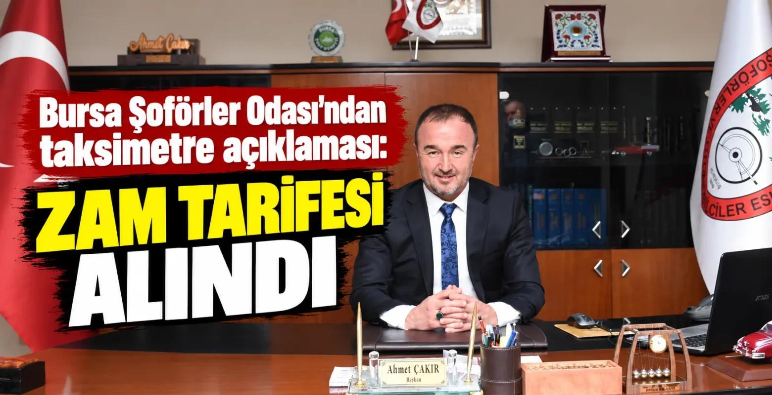 Bursa Şoförler Odası’ndan taksimetre açıklaması: Zam tarifesi alındı