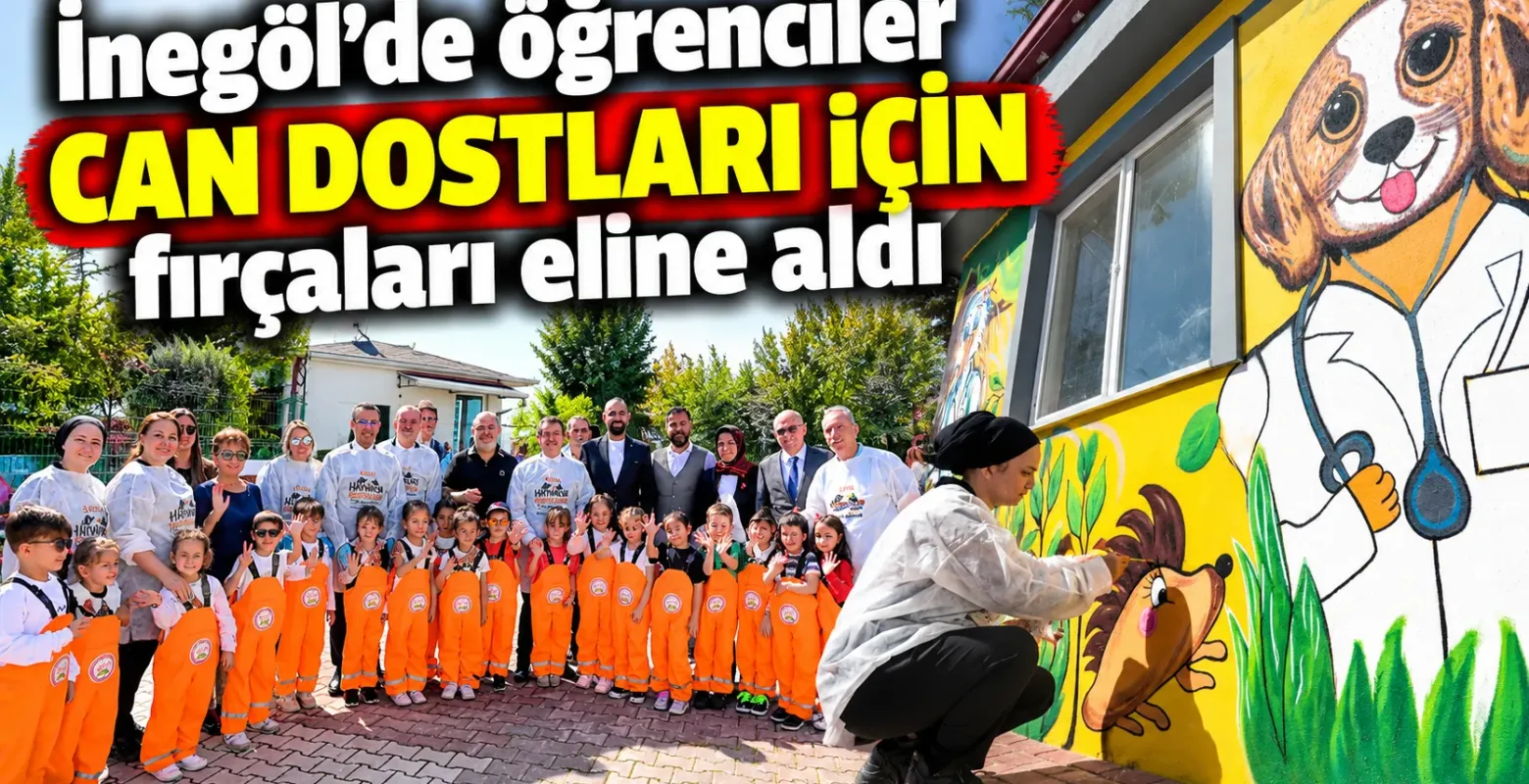 İnegöl’de öğrenciler can dostları için fırçaları eline aldı