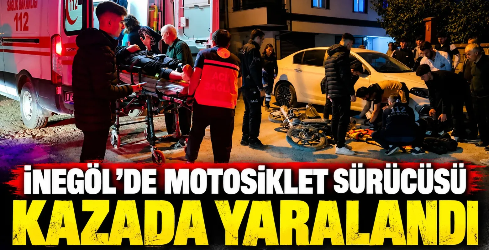 İnegöl'de otomobil ile motosiklet çarpıştı: 1 yaralı