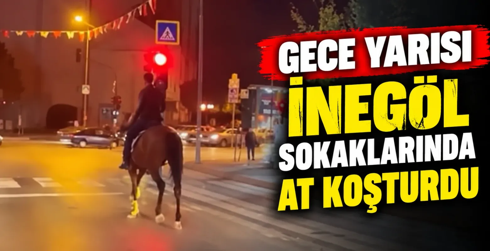 İnegöl caddelerinde at koşturdu