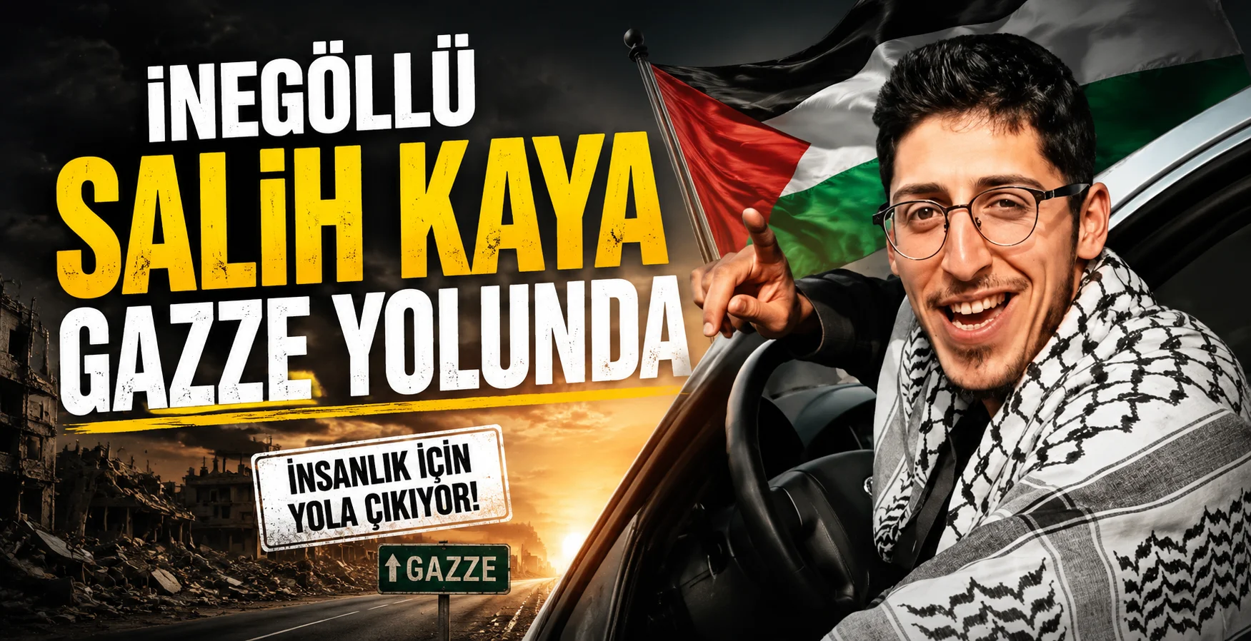 İnegöllü Salih Kaya Gazze Konvoyunda Yola Çıktı
