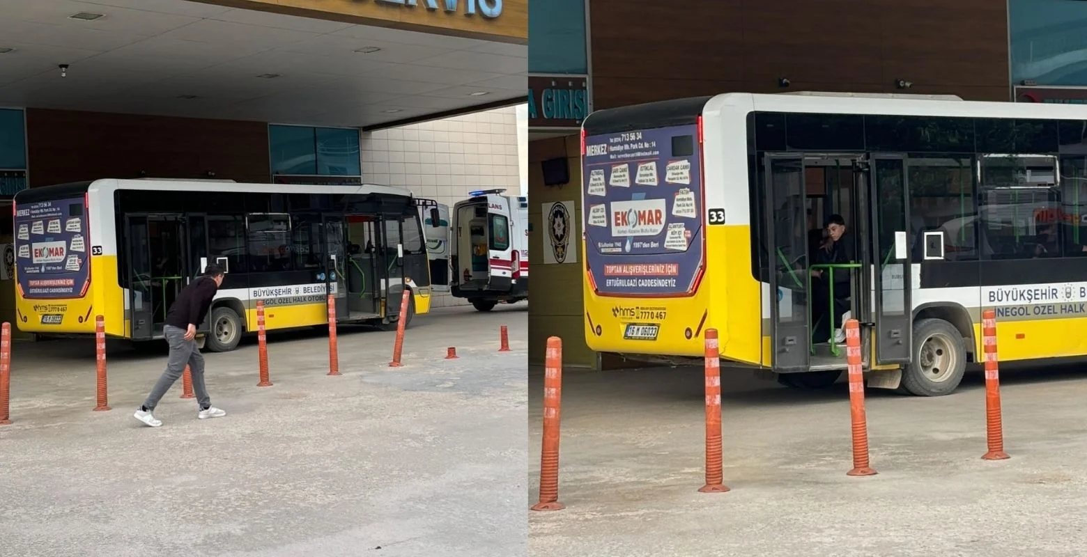 İnegöl'de otobüs şoförü zamanla yarıştı!