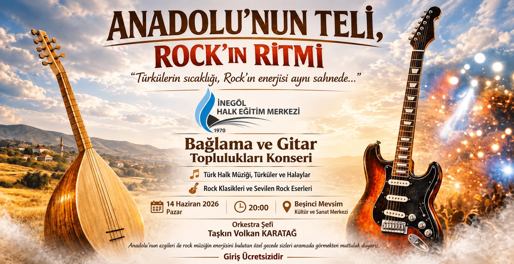 İnegöl’de Türkü ve Rock Rüzgarı Esecek!
