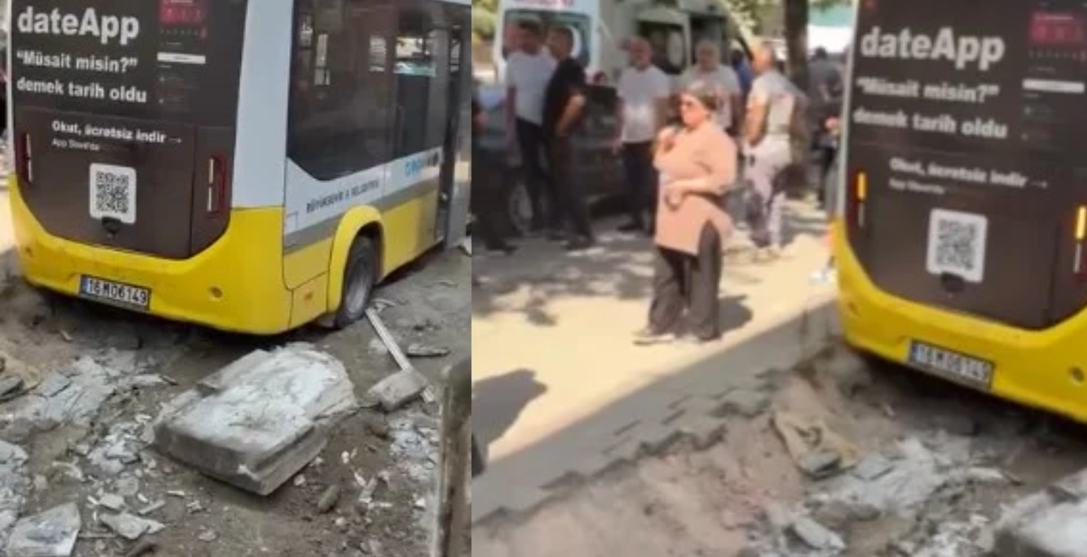 İnegöl'de Korku Dolu Anlar! Minibüs Böyle Uçtu