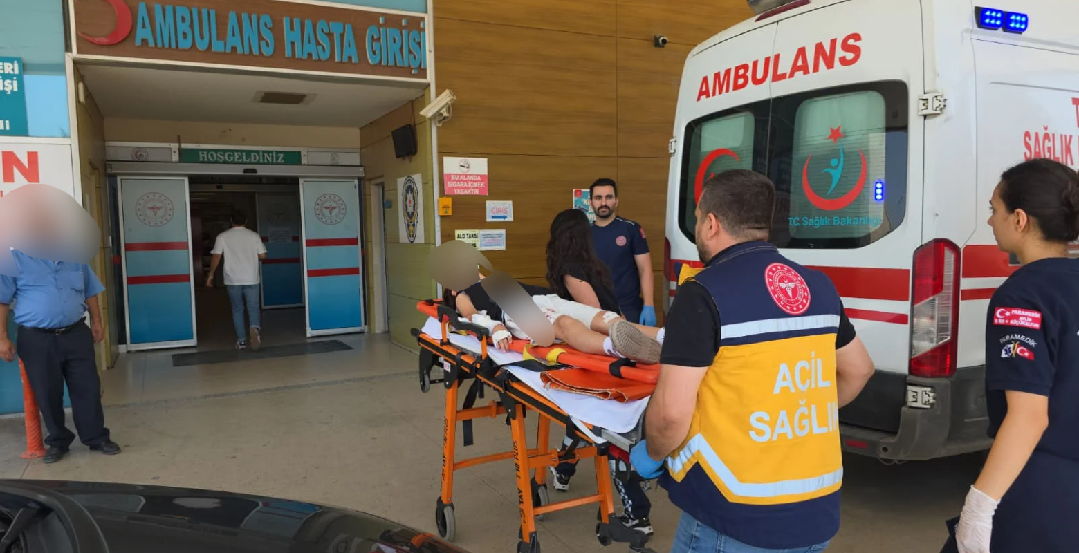 İnegöl'de otomobille çarpışan iki çocuk hastaneye kaldırıldı